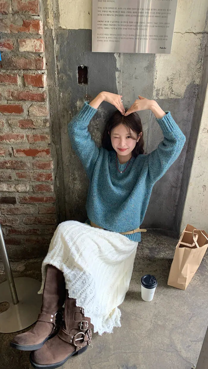 ゆったり シンプル カラーネップ セーター - LUMIYUMI