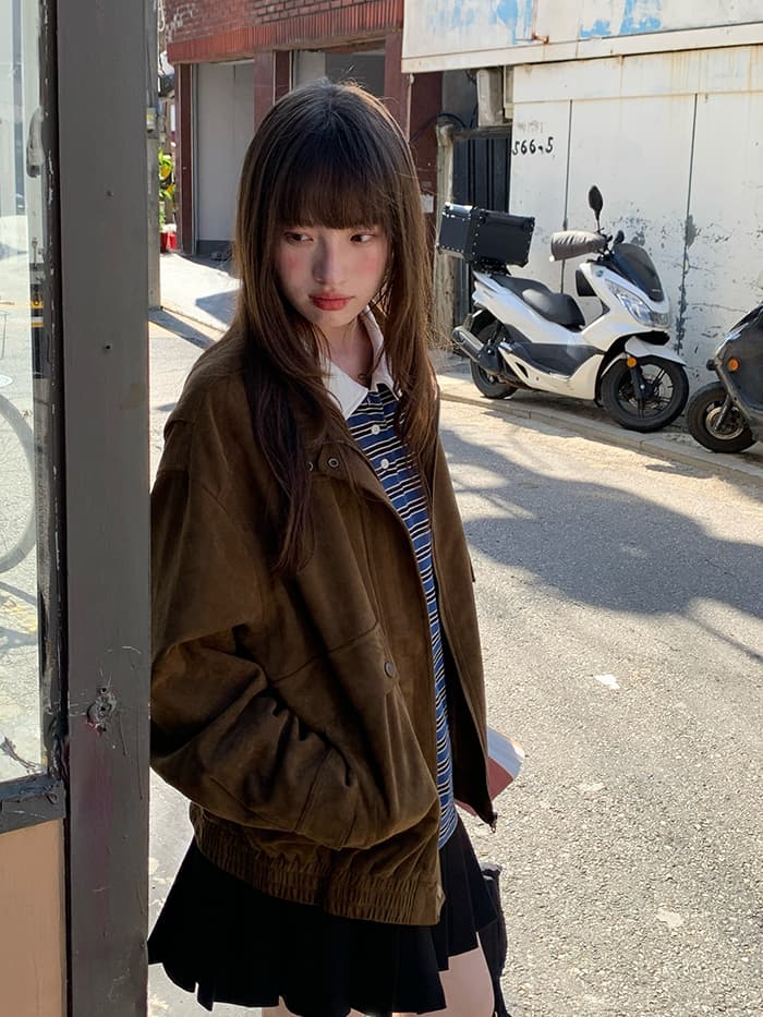 ボーダー柄 ポロ襟 長袖 Tシャツ LUMIYUMI