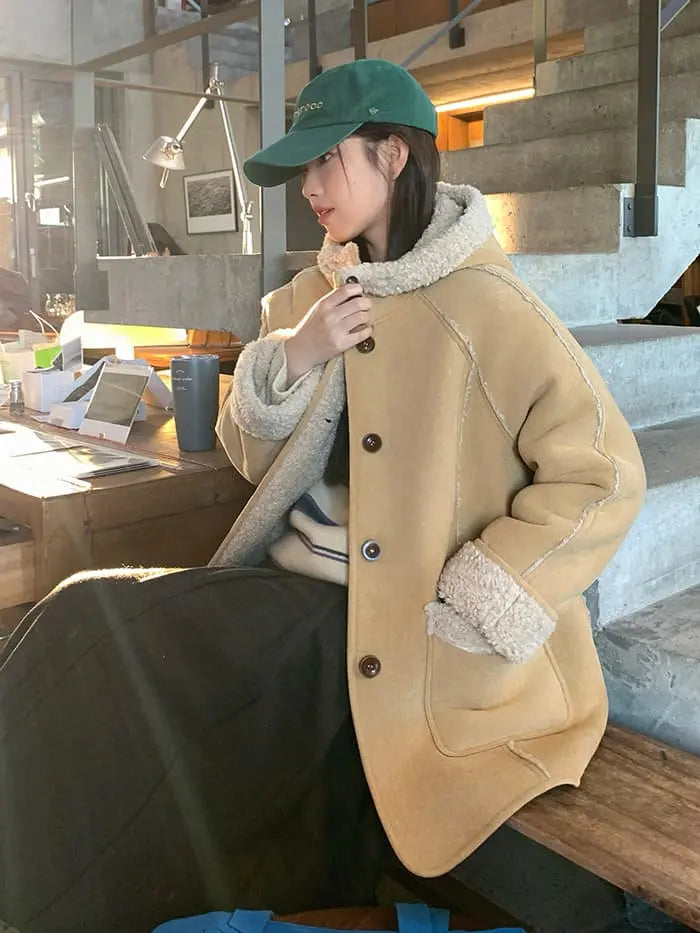 リバーシブル フード付き ボアブルゾン LUMIYUMI