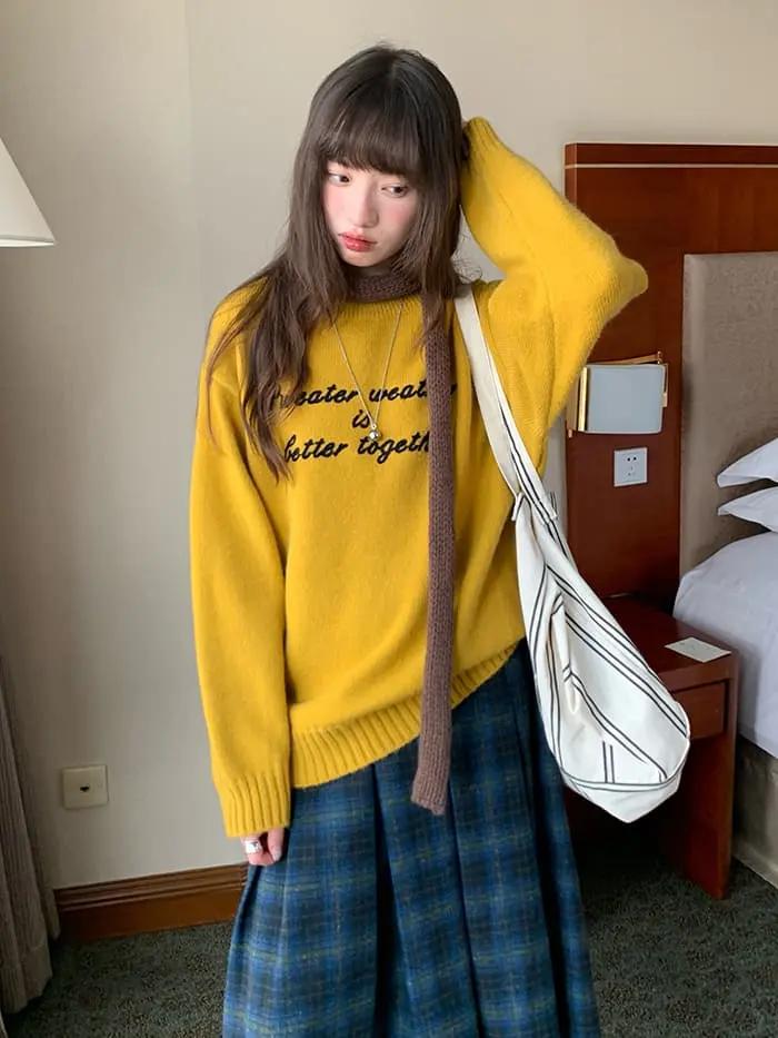 チェック柄 Aライン ミモレ丈 スカート LUMIYUMI