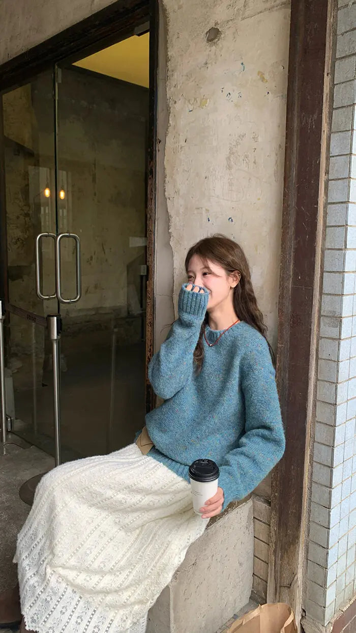 ゆったり シンプル カラーネップ セーター - LUMIYUMI