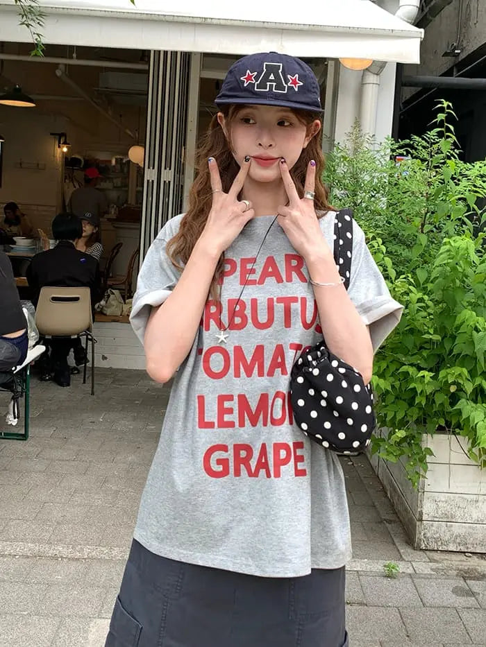 アメカジ ロゴプリント ゆるTシャツ LUMIYUMI