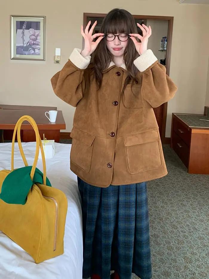 チェック柄 Aライン ミモレ丈 スカート LUMIYUMI