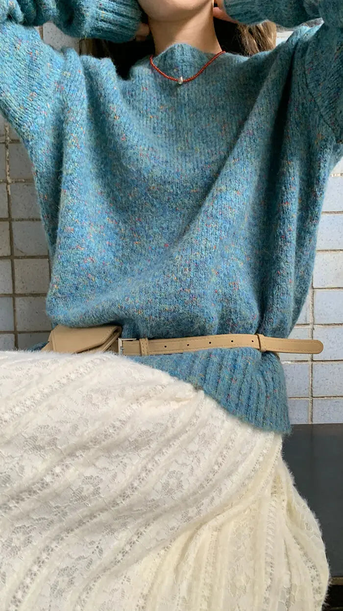 ゆったり シンプル カラーネップ セーター - LUMIYUMI