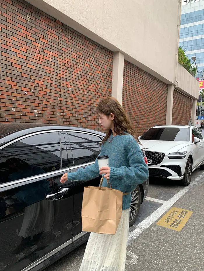 ゆったり シンプル カラーネップ セーター - LUMIYUMI