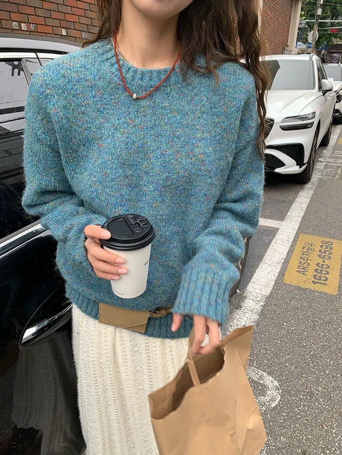 ゆったり シンプル カラーネップ セーター - LUMIYUMI