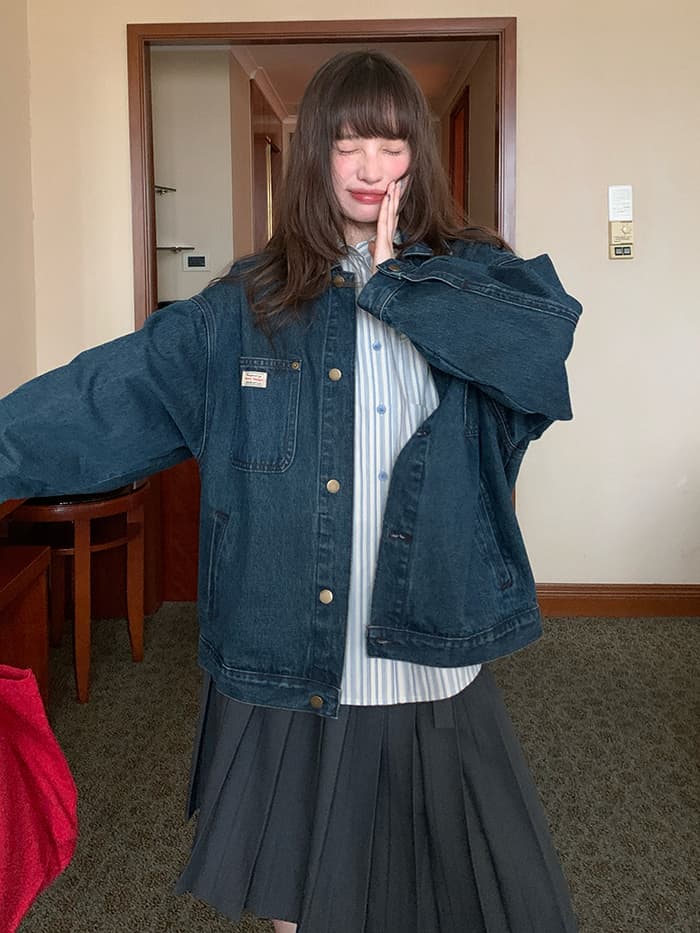 ルーズ ドロップショルダー ストライプ シャツ LUMIYUMI