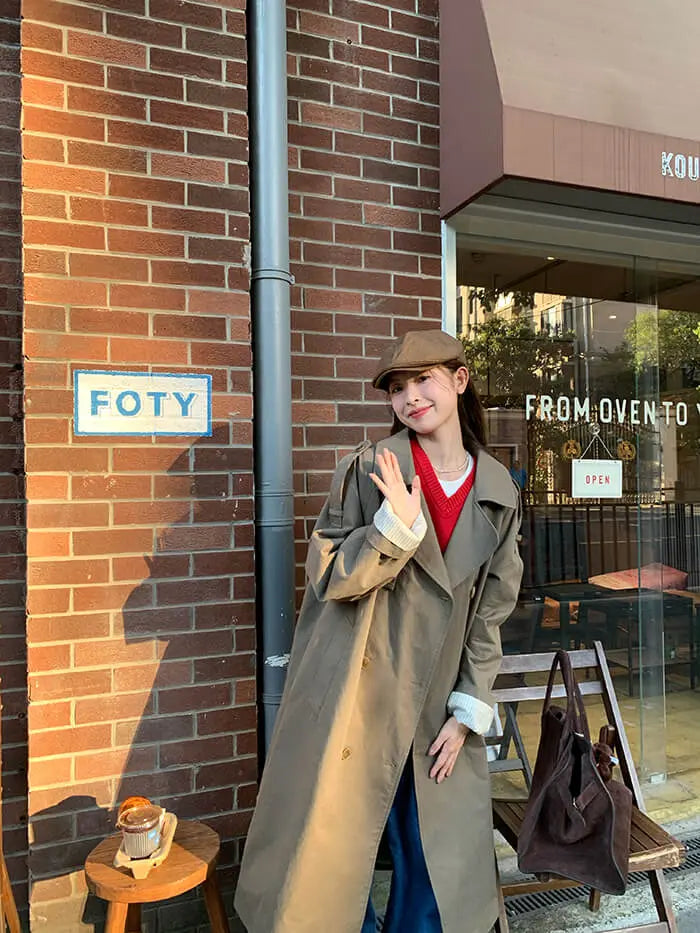 イギリス風 ルーズフィット トレンチコート - LUMIYUMI