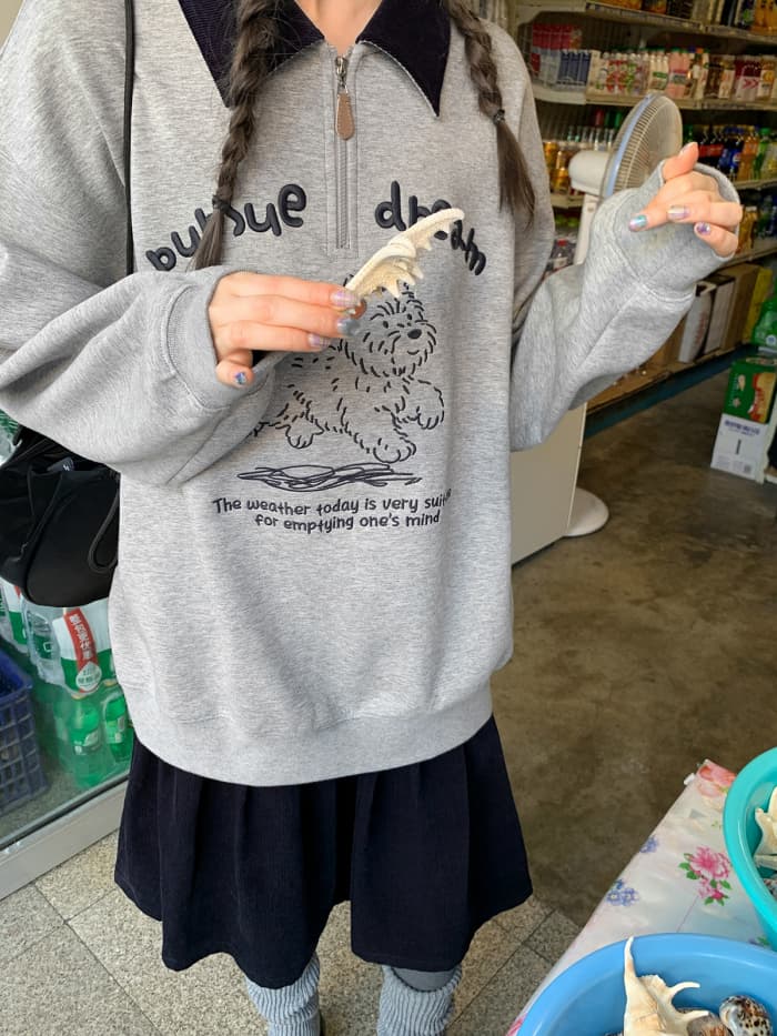 アメリカン ドッグ刺繍 スウェット LUMIYUMI