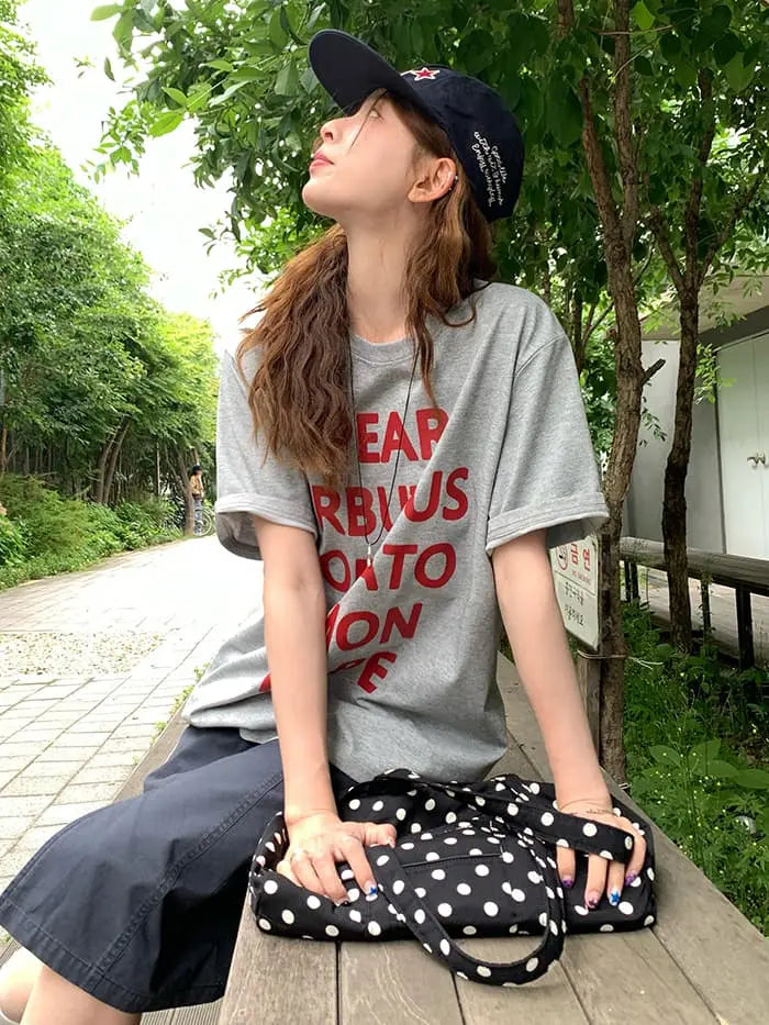 アメカジ ロゴプリント ゆるTシャツ LUMIYUMI