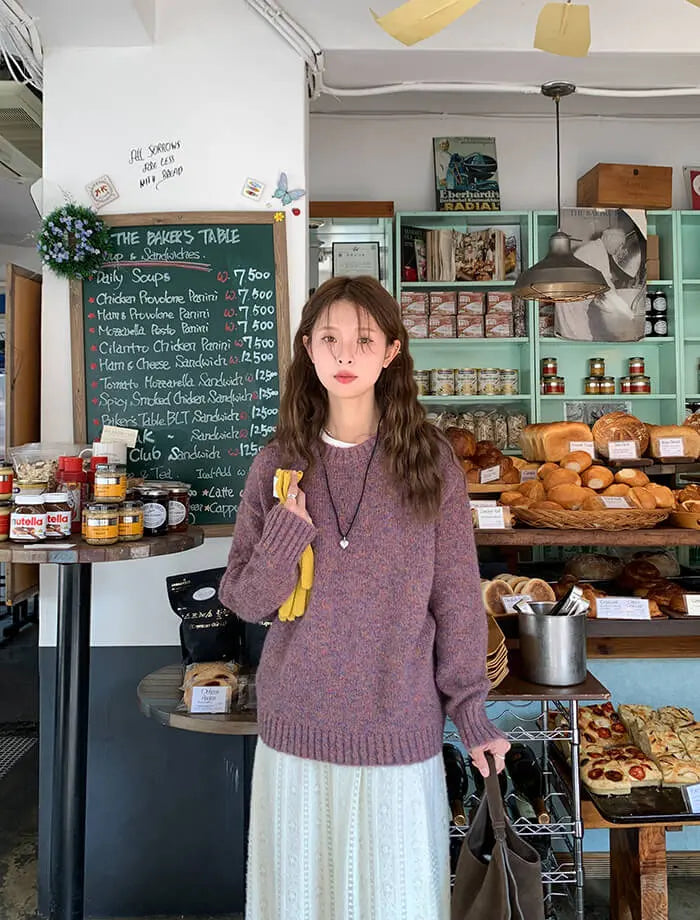 ゆったり シンプル カラーネップ セーター - LUMIYUMI