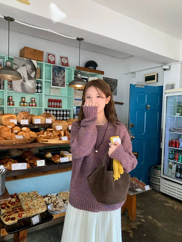 ゆったり シンプル カラーネップ セーター - LUMIYUMI