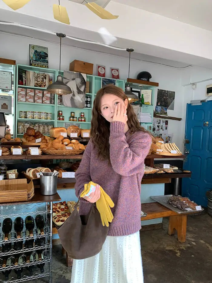 ゆったり シンプル カラーネップ セーター - LUMIYUMI