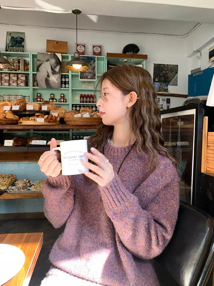 ゆったり シンプル カラーネップ セーター - LUMIYUMI