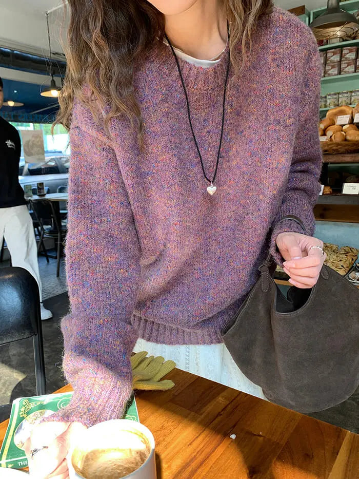 ゆったり シンプル カラーネップ セーター - LUMIYUMI