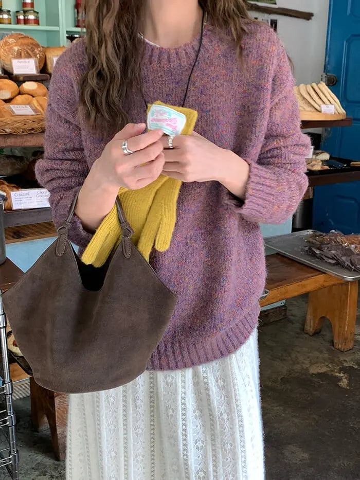 ゆったり シンプル カラーネップ セーター - LUMIYUMI