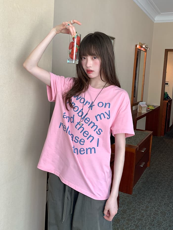 ロゴプリント カジュアル ゆるTシャツ LUMIYUMI