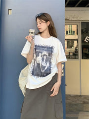 アメリカン レトロ 人物プリント Tシャツ