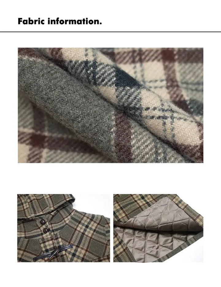 レトロチェック柄ウールコート LUMIYUMI