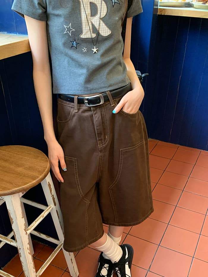 ワッペン 刺繍 スリムフィット Tシャツ LUMIYUMI