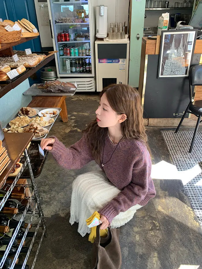 ゆったり シンプル カラーネップ セーター - LUMIYUMI