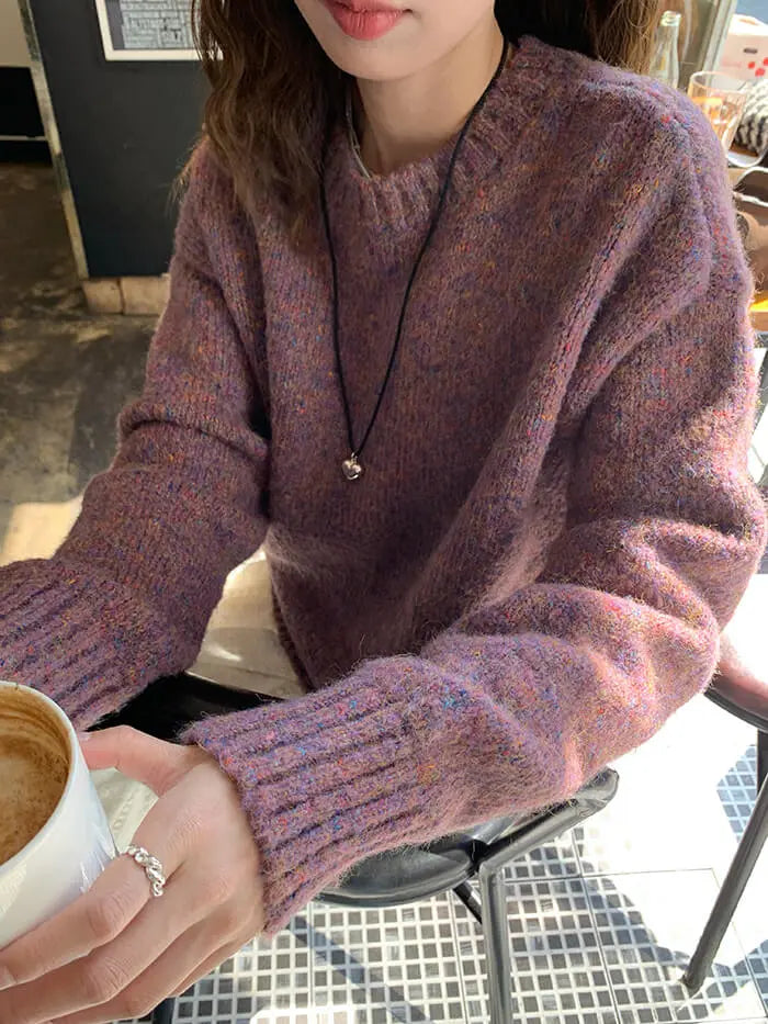 ゆったり シンプル カラーネップ セーター - LUMIYUMI