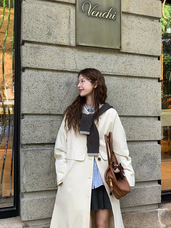 韓国っぽ ルーズ ケープ風 トレンチコート - LUMIYUMI