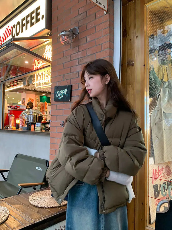 ルーズ スタンドカラー ダウンジャケット LUMIYUMI