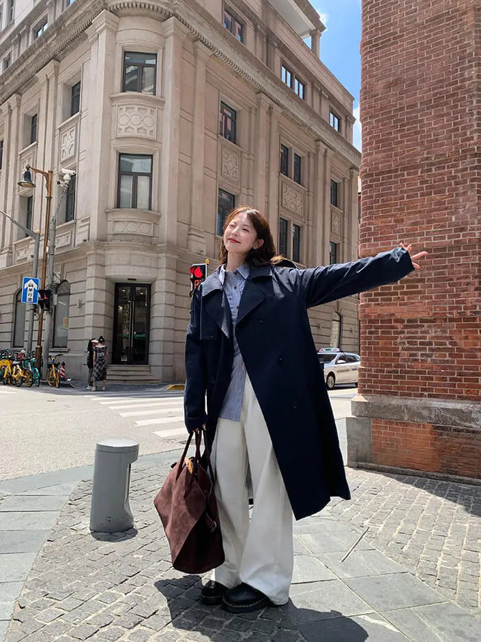 イギリス風 ルーズフィット トレンチコート - LUMIYUMI