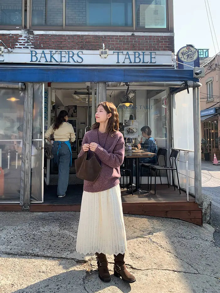 ゆったり シンプル カラーネップ セーター - LUMIYUMI