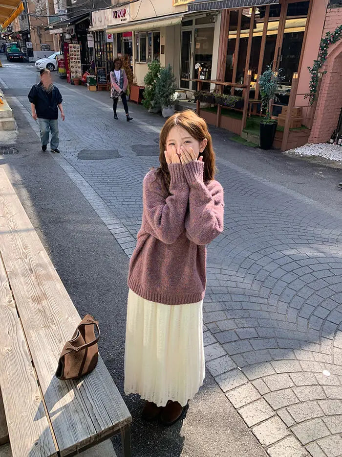 ゆったり シンプル カラーネップ セーター - LUMIYUMI