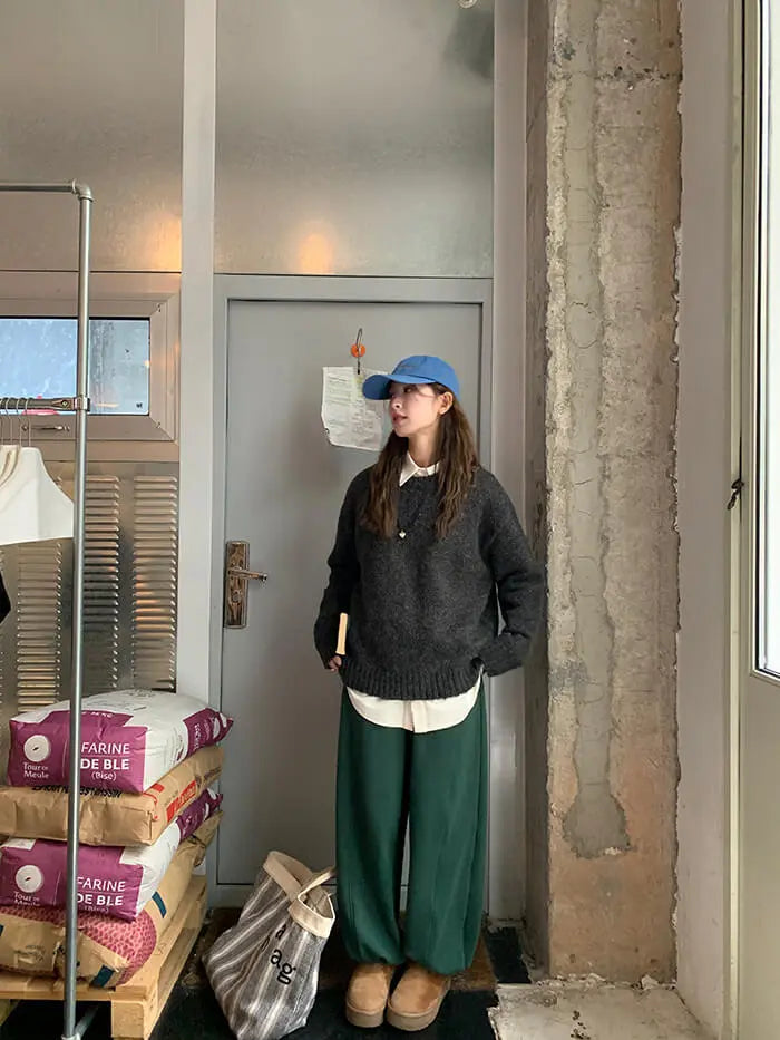 ゆったり シンプル カラーネップ セーター - LUMIYUMI