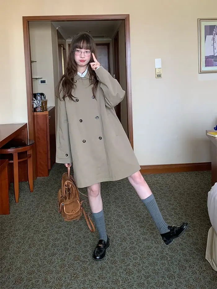 lumiyumi 大人可愛い ミドル丈 丸襟 トレンチコート 大人可愛い ミドル丈 丸襟 トレンチコート- LUMIYUMI