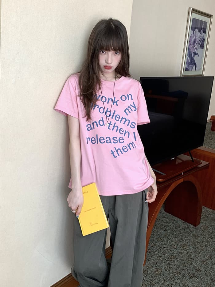 ロゴプリント カジュアル ゆるTシャツ LUMIYUMI