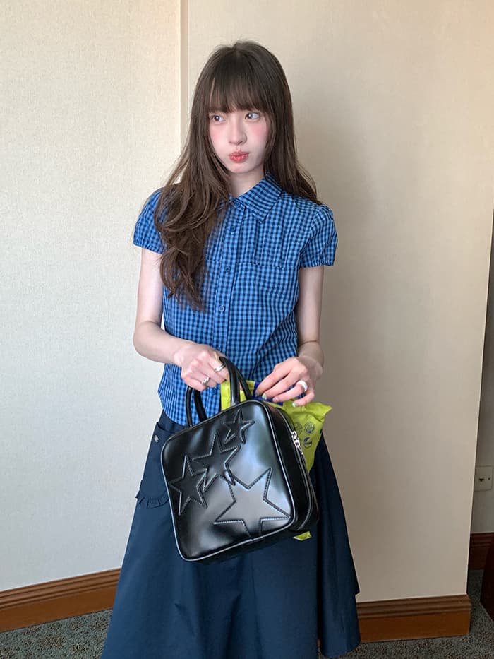 レトロ ウエストシェイプ チェックシャツ LUMIYUMI