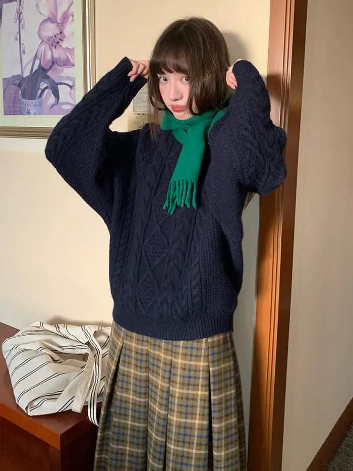 チェック柄 Aライン ミモレ丈 スカート LUMIYUMI