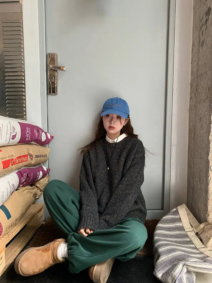 ゆったり シンプル カラーネップ セーター - LUMIYUMI