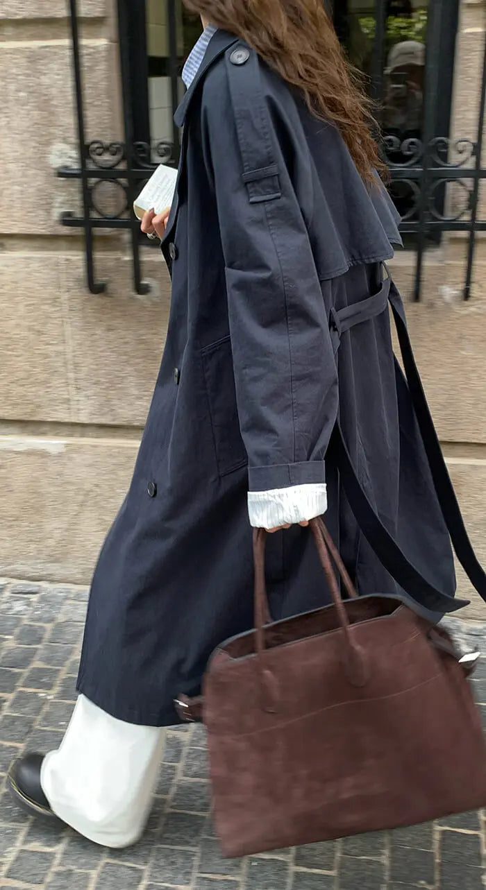 イギリス風 ルーズフィット トレンチコート - LUMIYUMI