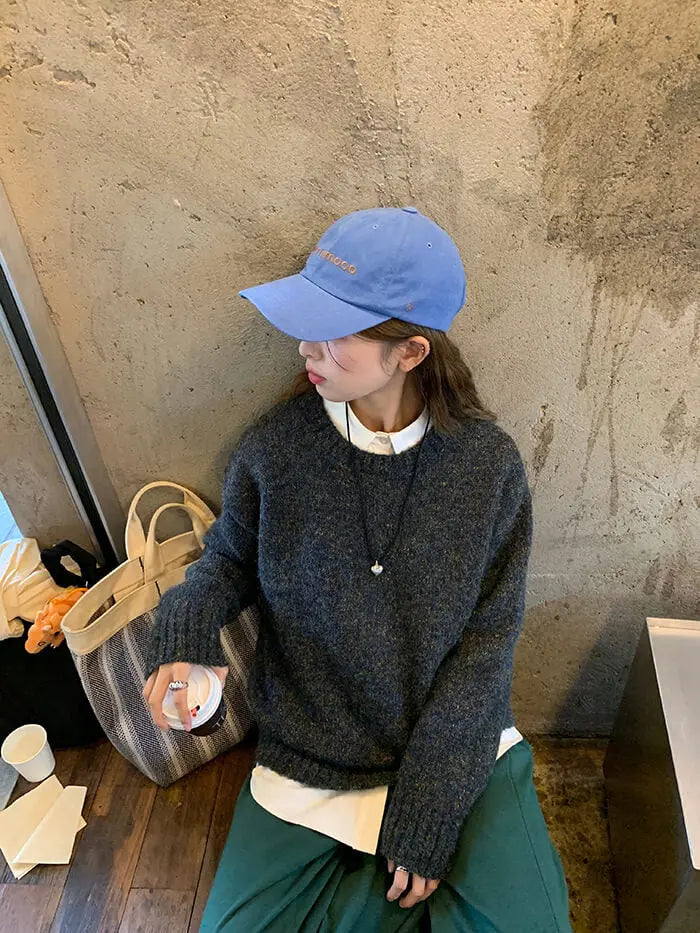 ゆったり シンプル カラーネップ セーター - LUMIYUMI