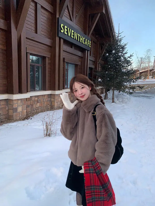 ふわもこ エコファー ショートコート LUMIYUMI