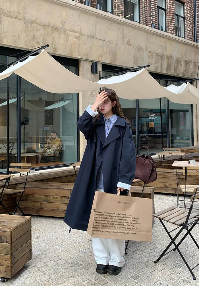 イギリス風 ルーズフィット トレンチコート - LUMIYUMI