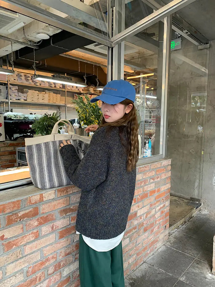 ゆったり シンプル カラーネップ セーター - LUMIYUMI