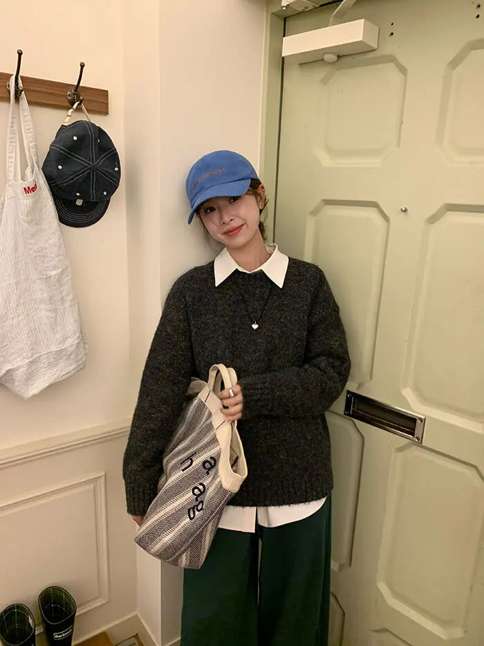 ゆったり シンプル カラーネップ セーター - LUMIYUMI