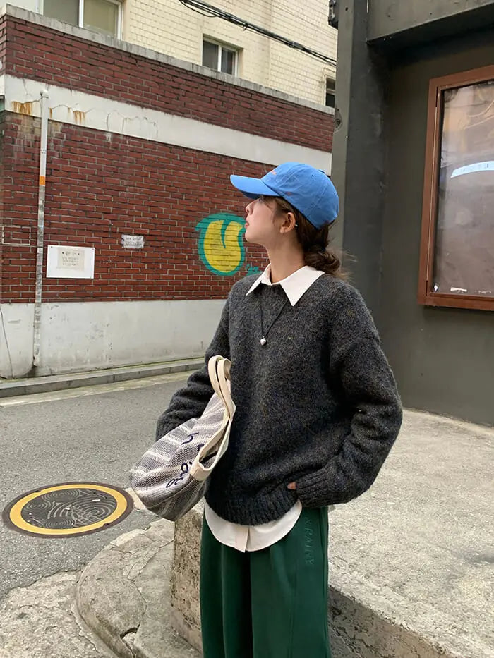 ゆったり シンプル カラーネップ セーター - LUMIYUMI