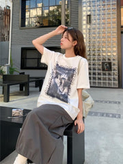 アメリカン レトロ 人物プリント Tシャツ