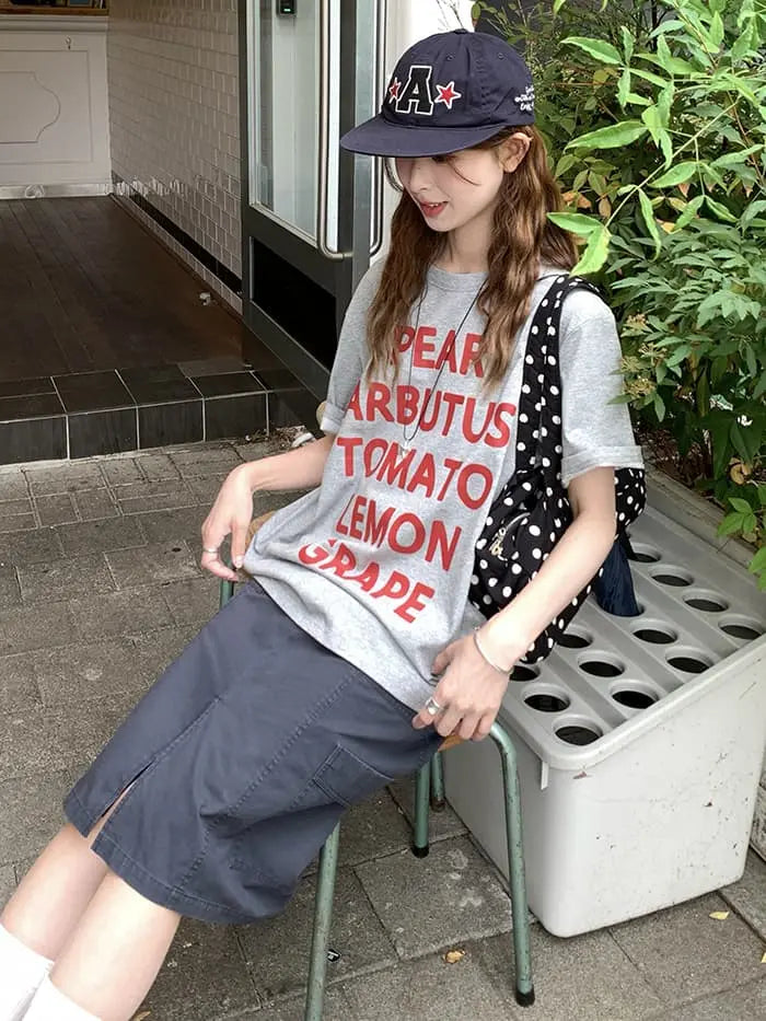 アメカジ ロゴプリント ゆるTシャツ LUMIYUMI