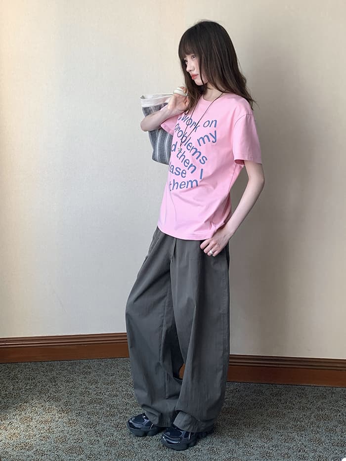 ロゴプリント カジュアル ゆるTシャツ LUMIYUMI
