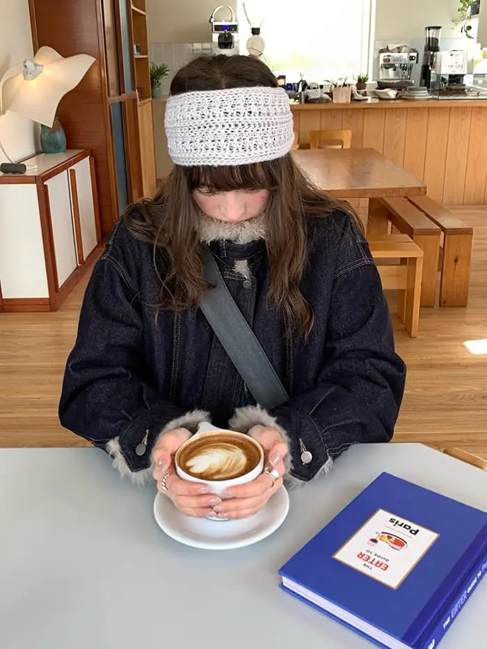 ファー襟 中綿入り デニムブルゾン LUMIYUMI