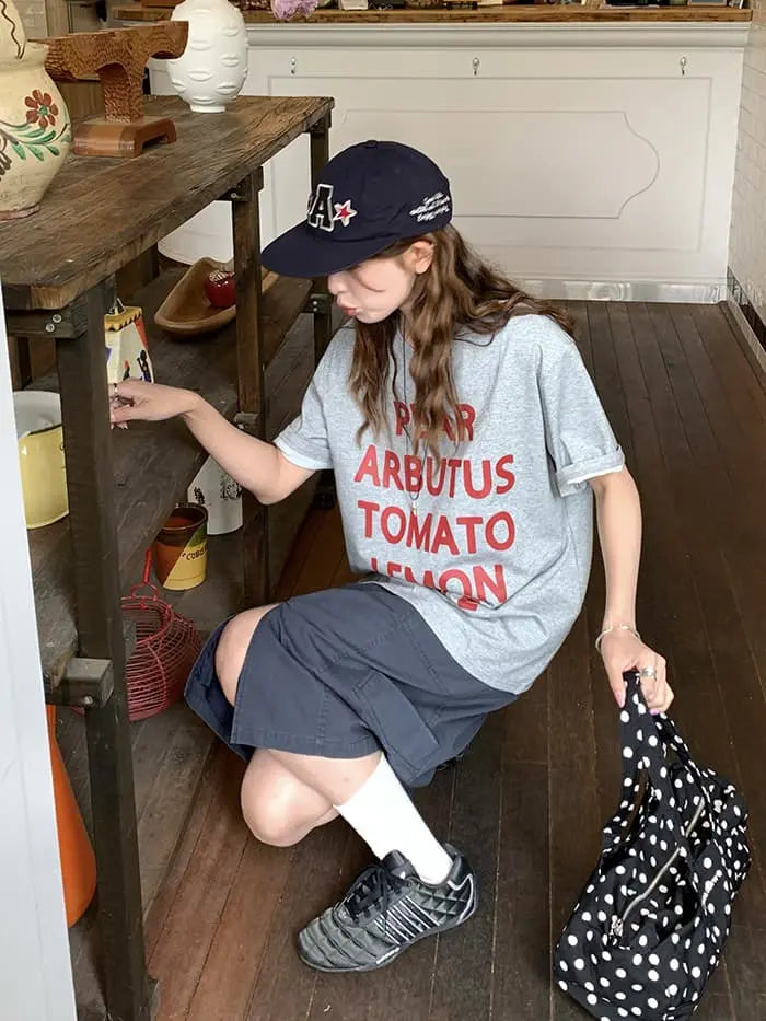 アメカジ ロゴプリント ゆるTシャツ LUMIYUMI