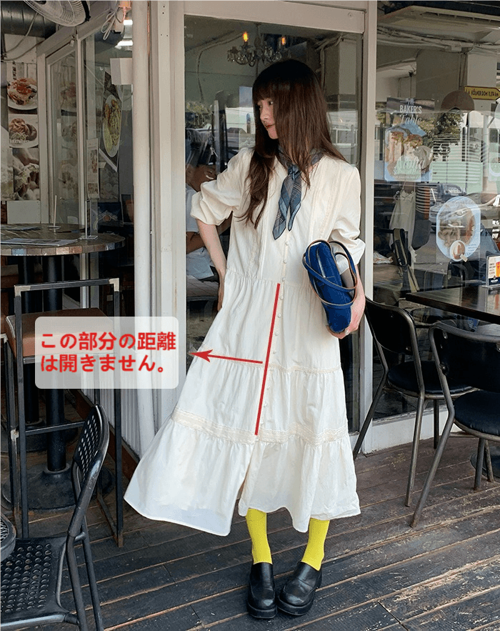 ガーリー Vネック ボタン ワンピース LUMIYUMI